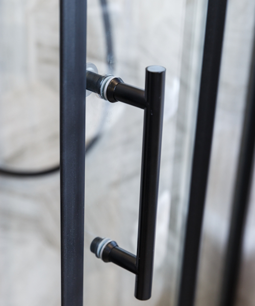 Душевой уголок Cezares Eco 90x90 см стекло прозрачное профиль черный, 90х90 - фото 5