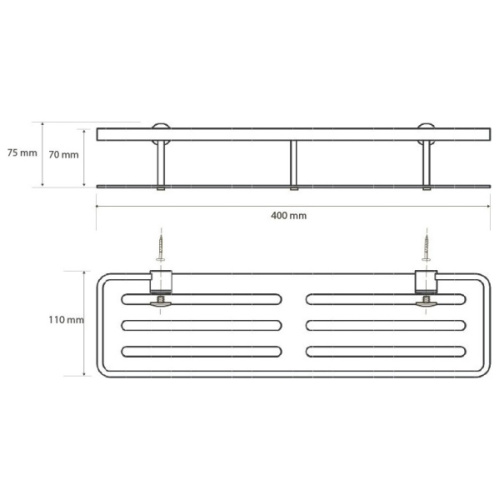 Полочка для ванной Bemeta Cytro хром - фото 2