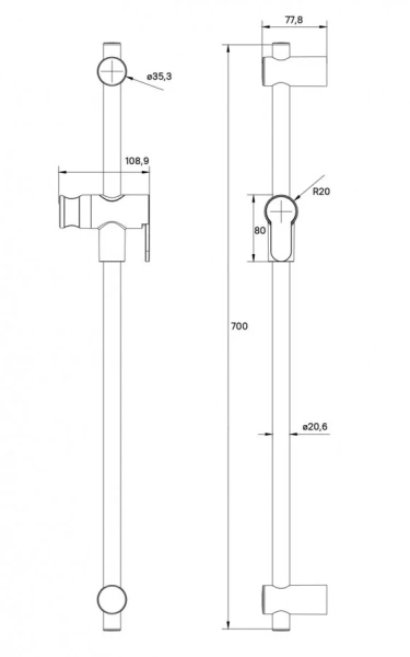 Штанга для душа IDDIS Ray графит, штанги для душа - фото 2