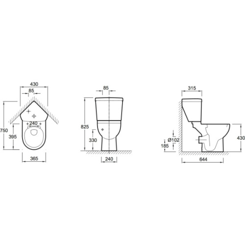 Унитаз напольный Jacob Delafon Odeon Up 18557К-00 - фото 4