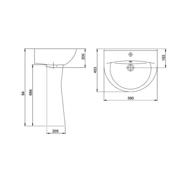 Раковина Santeri Виктория 56 см крап на белом - фото 3