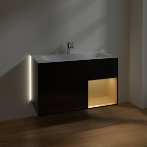 Тумба под раковину подвесная Villeroy & Boch Finion 100 см gold matt/black matt - фото 2