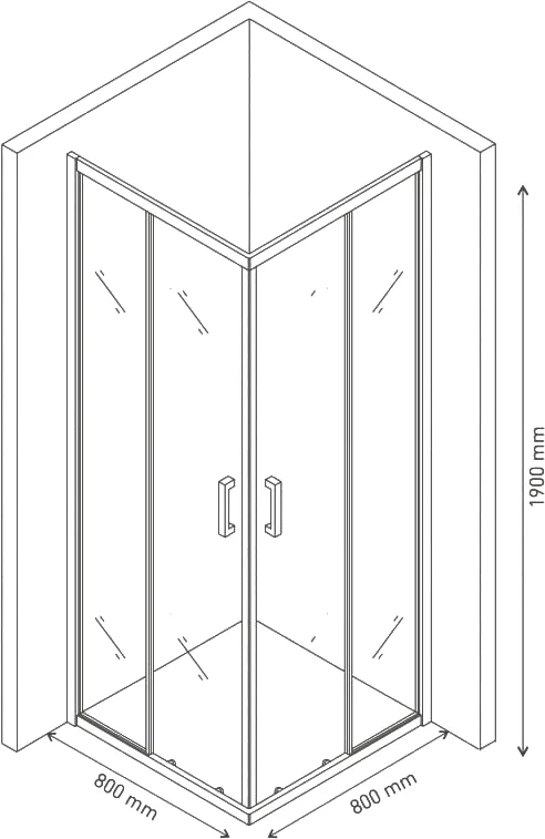 Душевой уголок BERGES Solo 80x80 см профиль хром - фото 3