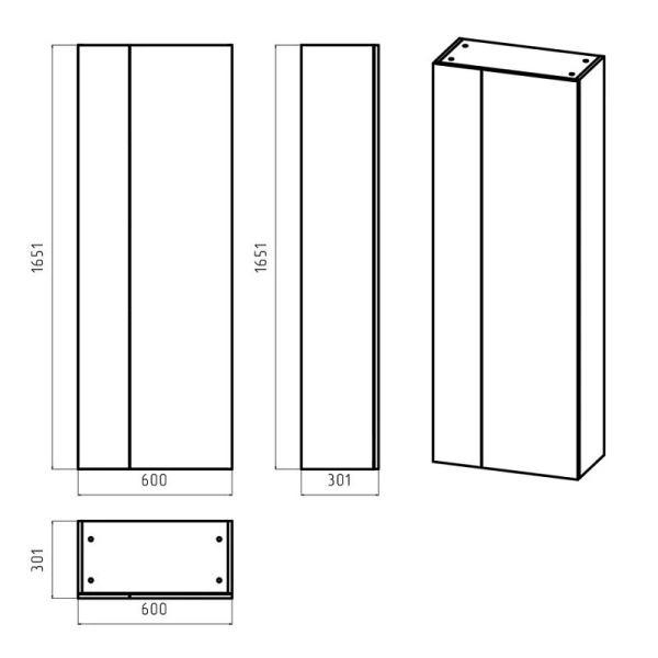 Шкаф-пенал напольный Misty Лира 60 см универсальный, нет в наличии - фото 2