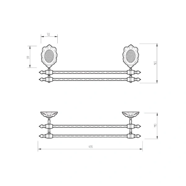 Полотенцедержатель Migliore Cleopatra 16 двойной - фото 2