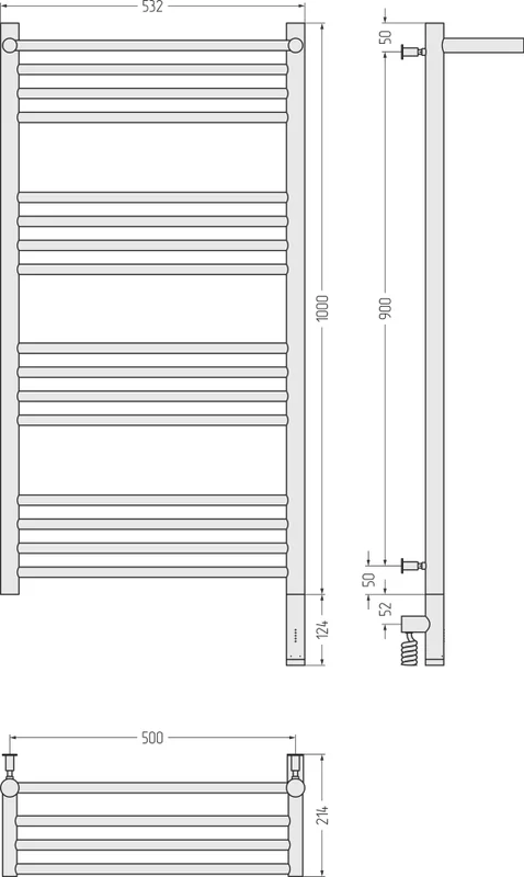 Полотенцесушитель электрический Сунержа Богема 3.0 50х100 см правый сатин - фото 4
