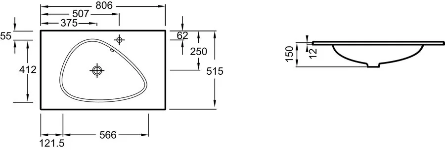 Раковина Jacob Delafon Nouvelle Vague 80 см матовая белая - фото 2