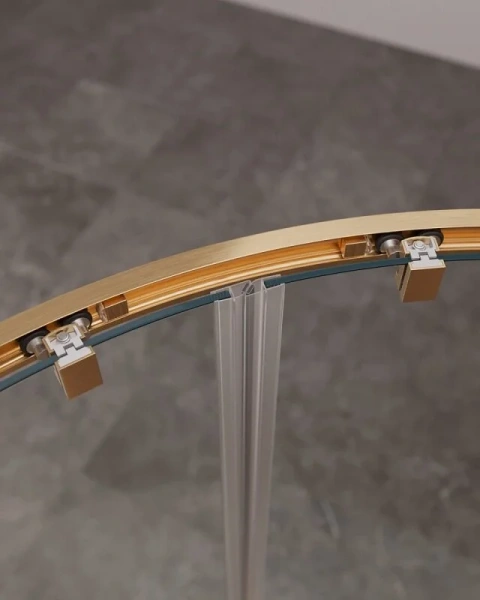 Душевой уголок Cezares Molveno 90х90 см стекло прозрачное профиль золото, раздвижные - фото 7