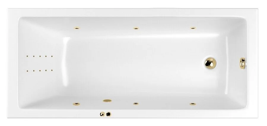Ванна гидромассажная Whitecross Wave Slim 160 x 70 см, LINE NANO, золото, белый, 0111.160070.100.LINENANO.GL - фото 1