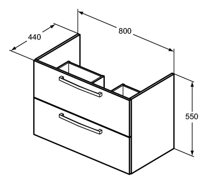 Тумба с раковиной подвесная Ideal Standard Tempo E3242 80 см с 2-мя ящиками - фото 2