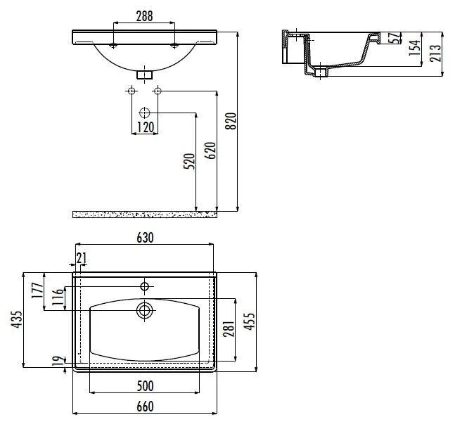 Раковина Creavit Sera 66 см белая - фото 2