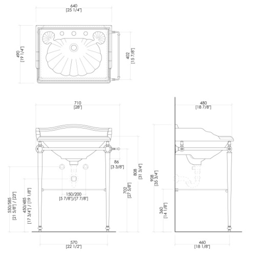 Раковина консоль Devon&Devon Tiffany IBLG(1-2-3)FCAM - фото 3