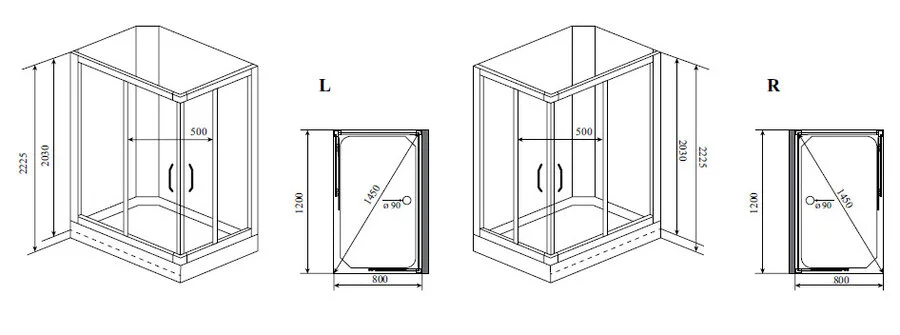 Душевая кабина, правая Timo Ilma ILMA 102 R, угловые - фото 2