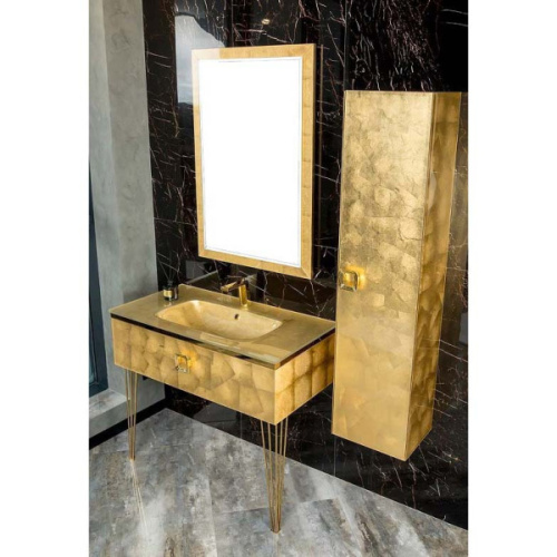 Тумба под раковину Boheme Lucido 80 см поталь, современная, hi-tech - фото 3