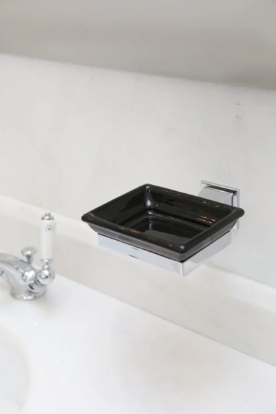 Мыльница для ванной керамическая, цвет чёрный, фурнитура хром, Devon&Devon First Class index_2 - фото 5