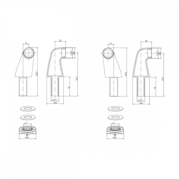 Комплект переходников Lemark LM8556 для установки смесителя на борт ванны - фото 2