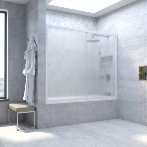 Душевая шторка на ванную стекло сатин Vegas-glass ZV 160 10