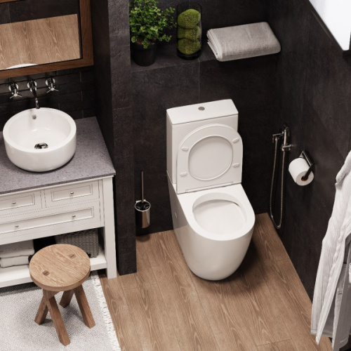 Унитаз компакт Ceruttispa Bella безободковый, безободковые, сиденье с микролифтом , с антивсплеском, компакт, низкие - фото 5