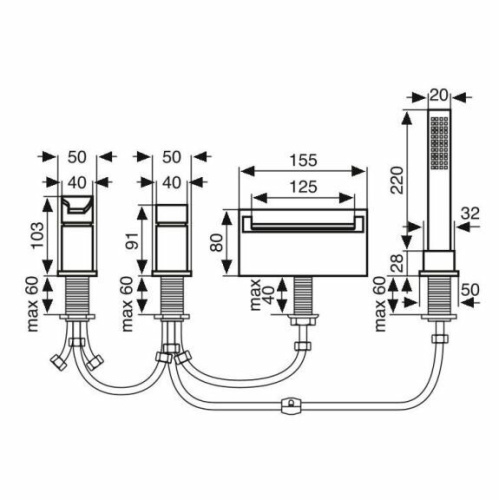 Смеситель для ванны Emmevi Niagara 74120 - фото 2