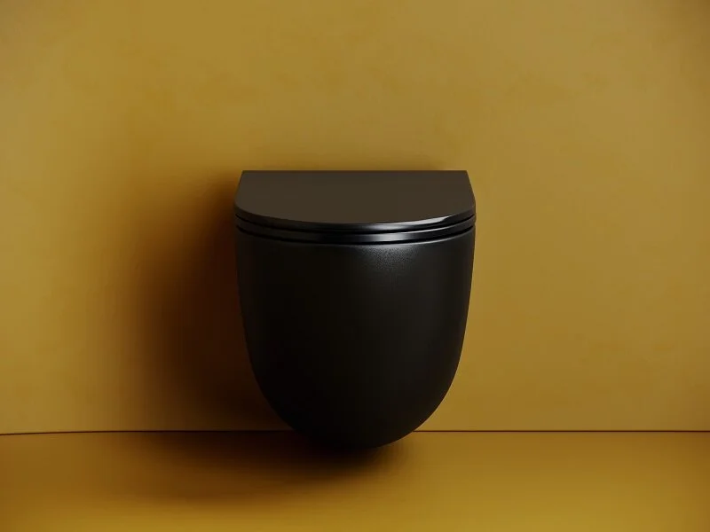 Унитаз подвесной Ceramica Nova Vogue черный матовый, с горизонтальным, прямым выпуском, с прямым выпуском - фото 7