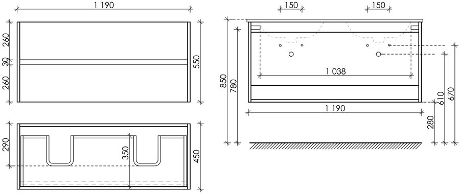 Тумба под раковину подвесная Sancos Urban 120 см белый глянец, по запросу - фото 2