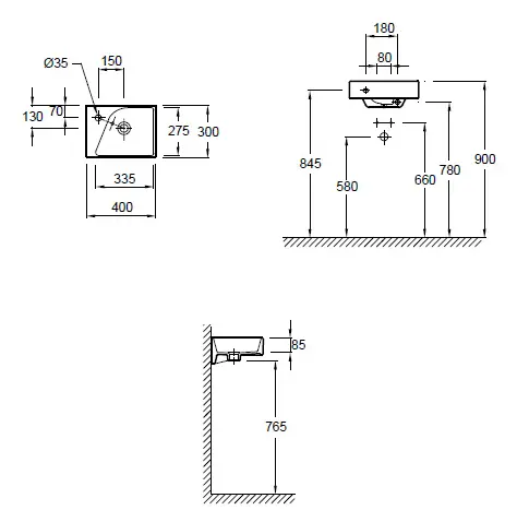 Раковина Jacob Delafon Rythmik 40 см подвесная, современные, hi-tech - фото 2