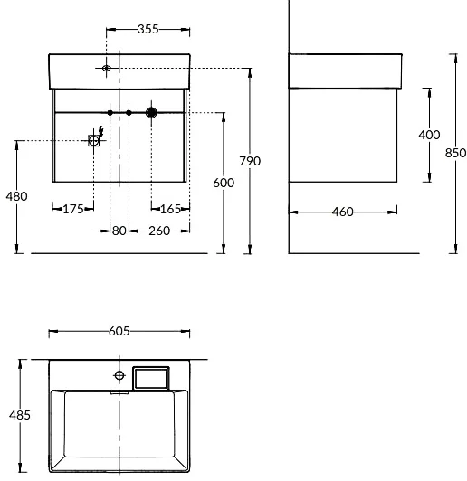 Тумба под раковину подвесная Kerama Marazzi Logica 60 см белая, комплект (набор) - фото 8
