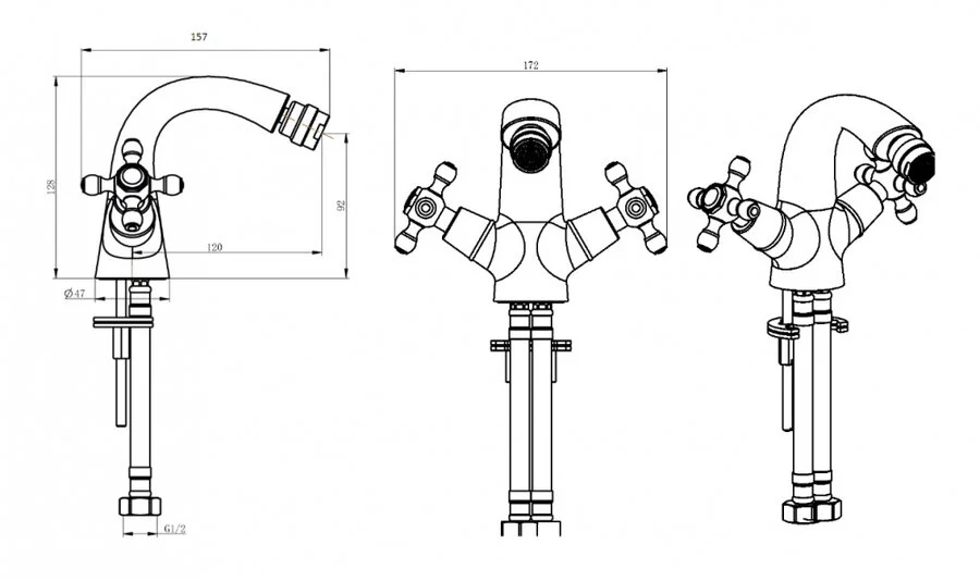 Смеситель для биде Boheme Camelia золото, для биде - фото 2