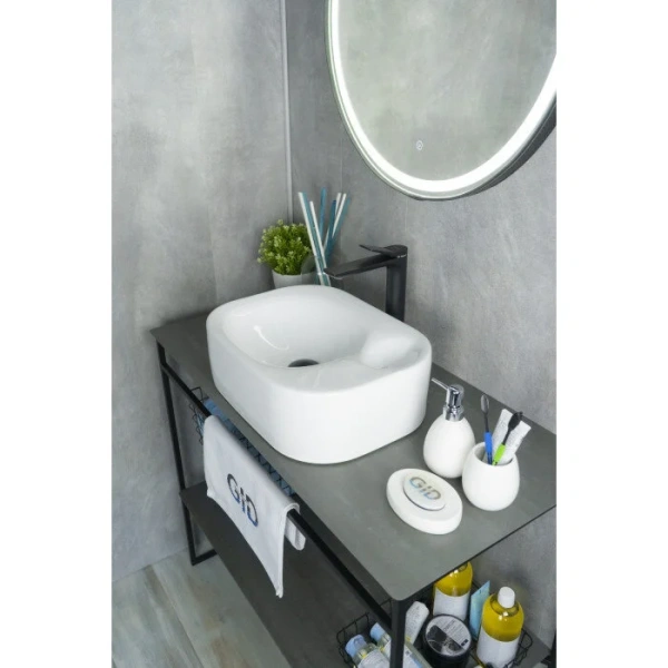 Раковина GID Geometrico N9266 47 см белая, керамические - фото 7