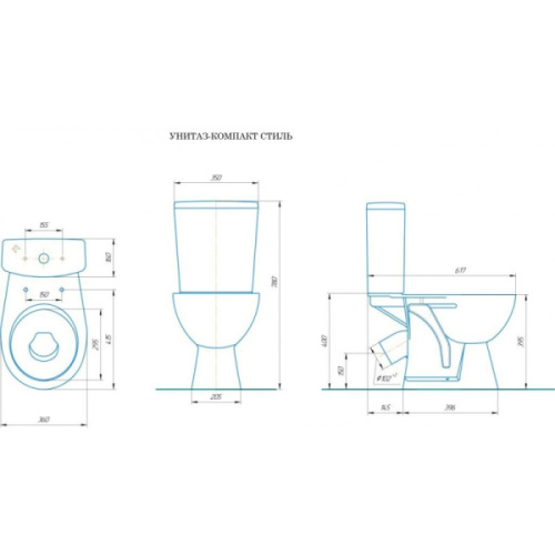 Унитаз компакт Rosa Стиль белый - фото 3
