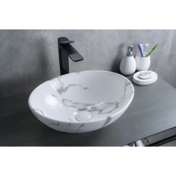 Раковина GID Lago Mnc138C 41 см под камень, в форме чаши, круглой формы - фото 5