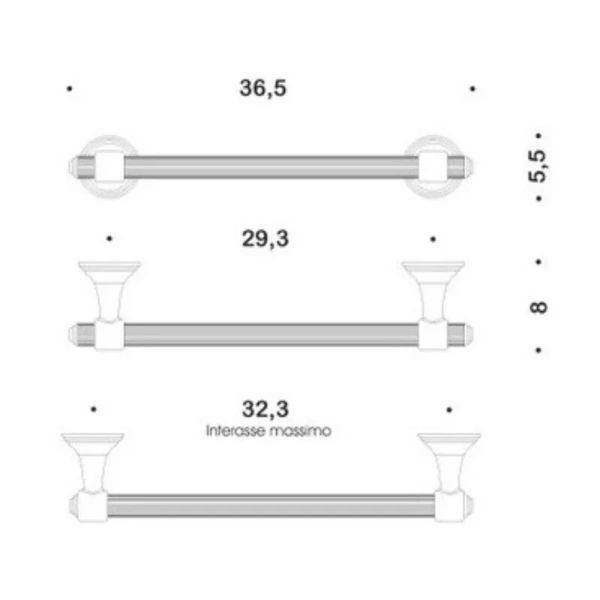 Полотенцедержатель Colombo Hermitage античная бронза, классические, ретро - фото 2