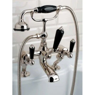Смеситель для ванны с лейкой и шлангом Devon&Devon Black Dandy MARF40BBD - фото 1