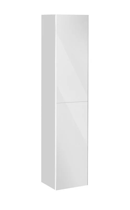 Шкаф-пенал, петли слева, корпус:белый глянец, фасад:зеркало Keuco Royal Reflex - фото 1