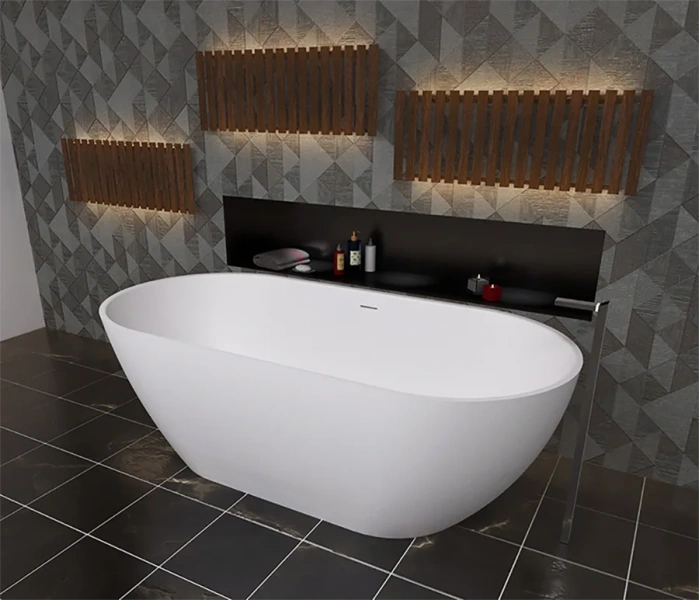 Ванна Radostone Roberta, 165 х 80 см, искусственный камень, белый матовый, VRBA10000165 - фото 3