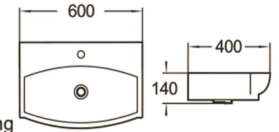 Раковина SantiLine 60 см прямоугольная - фото 2