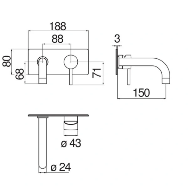 Смеситель для раковины Nobili Live LV00198 однорычажный - фото 2