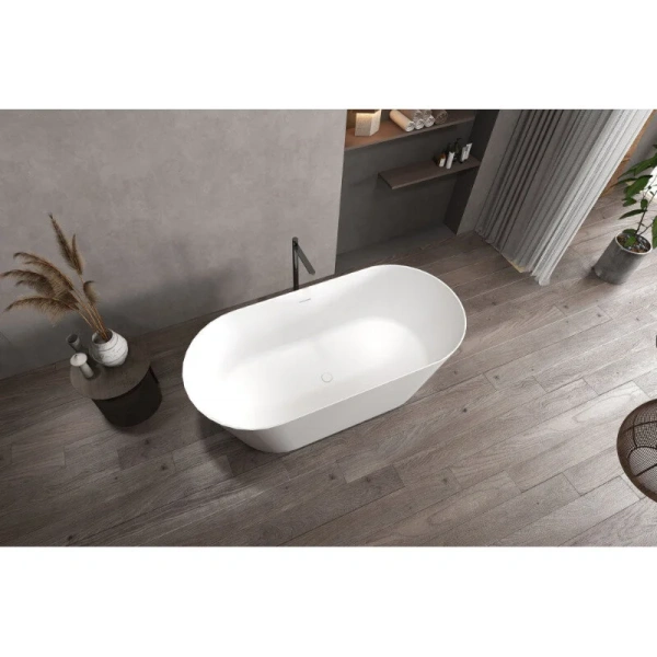 Ванна из искусственного камня Abber Stein 160x70 см белая матовая - фото 4