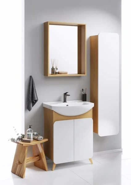 Шкаф-пенал подвесной Aqwella Basic 35 см с одной дверцей - фото 2