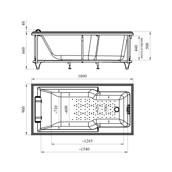 Акриловая ванна Fra Grande Русильон-Chrome 4-01-2-0-0-424, 180 x 90 см, рама-подставка на декоративных ножках, комплект панелей, подголовник, слив-перелив полуавтомат, 12 форсунок Релакс хром, контроллер 200, белая - фото 2