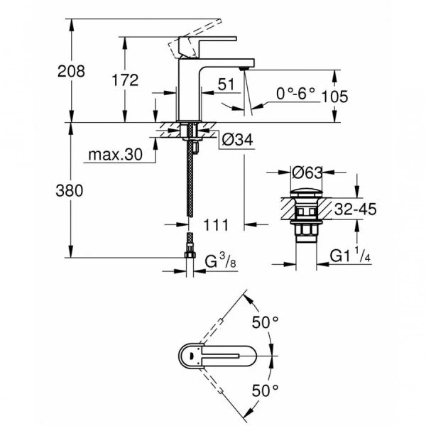 Смеситель для раковины Grohe Plus 33163003 - фото 2