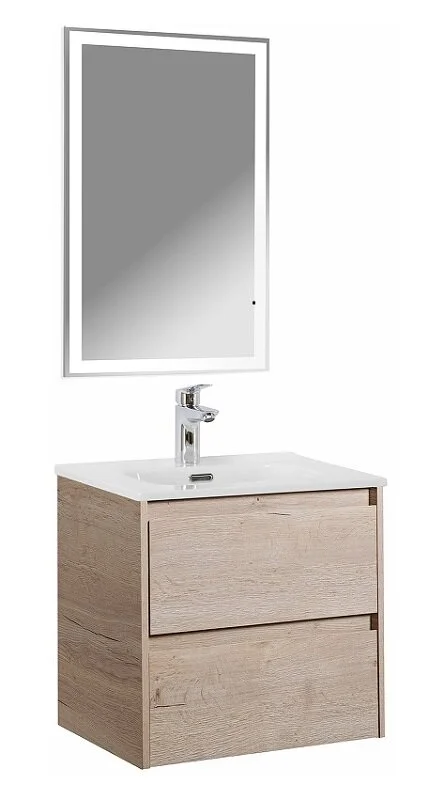 Тумба под раковину подвесная BelBagno Kraft 50 см Rovere Galifax Bianco, моноблок - фото 5