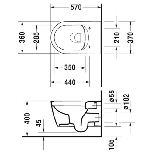 Унитаз подвесной Duravit ME by Starck белый - фото 3
