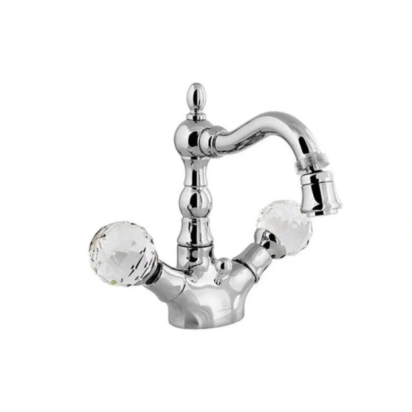 Смеситель для биде Caprigo Boheme-Swarovski 31-033-crm, с донным клапаном, цвет хром, кристаллы сваровски белые - фото 1
