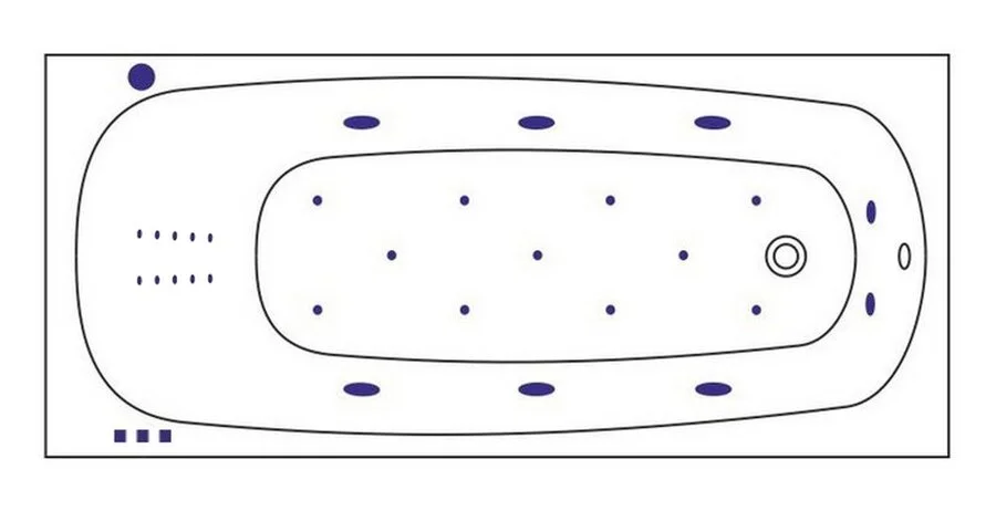 Ванна гидромассажная Whitecross Layla 170 x 75 см, ULTRA NANO, хром, белый, 0102.170075.100.ULTRANANO.CR - фото 3
