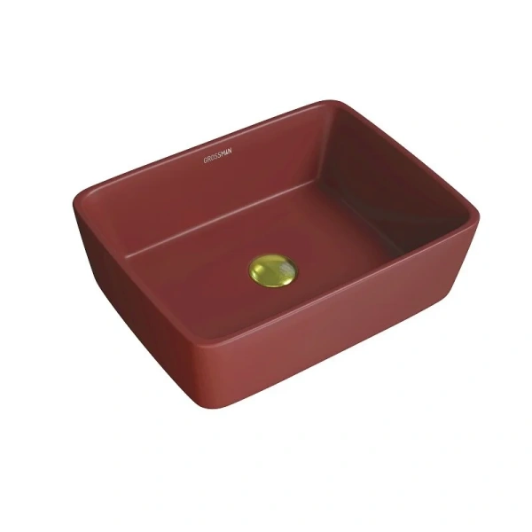 Раковина Grossman Color 48 см бордовая матовая - фото 1
