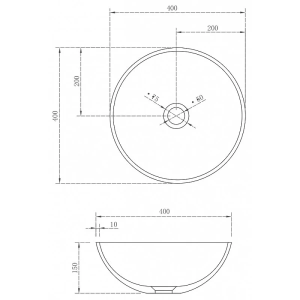 Раковина Abber Stein 40 см белая матовая - фото 2