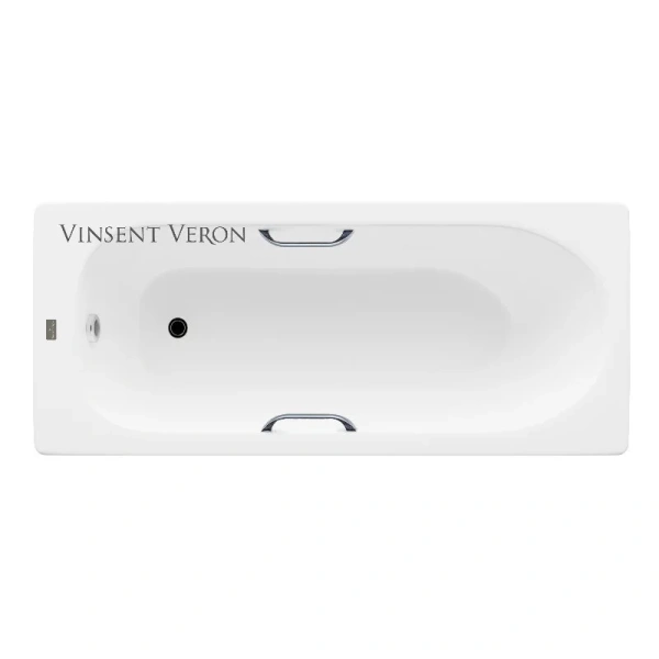 Чугунная ванна Vinsent Veron Soissons VCN1707042H/VH0012CH, 170 x 70 см, ручки хром, цвет белый - фото 1