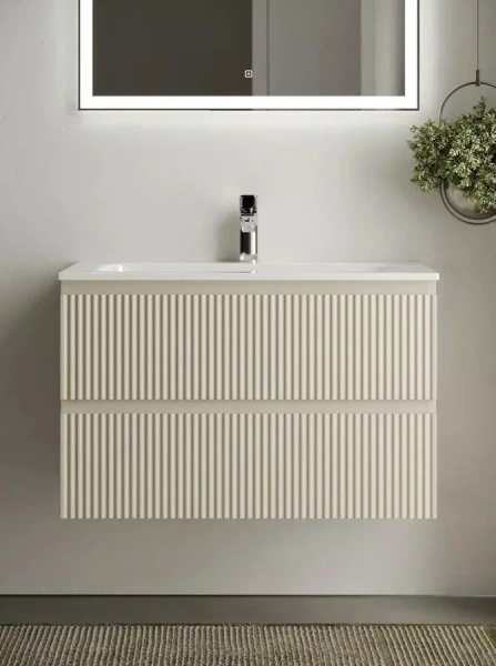 Тумба с раковиной подвесная Sancos Snob R SNR80 см с ящиками, современная, hi-tech - фото 3