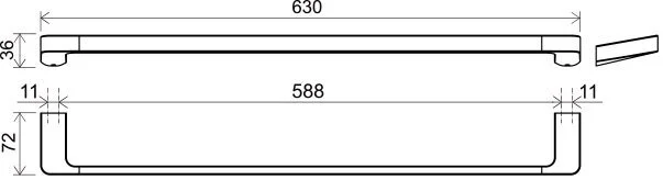 Полотенцедержатель Ravak 10° X07P латунь, современные, hi-tech - фото 2